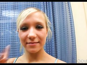 Blue Panties On The Cocksucking Teenage Blonde